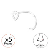Heart - 925 Sterling Silver Nose Studs SD48079