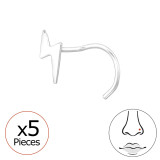 Thunderbolt - 925 Sterling Silver Nose Studs SD48081