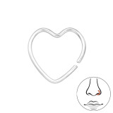 Heart - 925 Sterling Silver Nose Studs SD48087