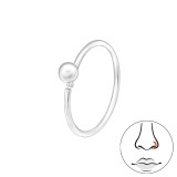 2mm Ball 10mm Hoop - 925 Sterling Silver Nose Studs SD48088