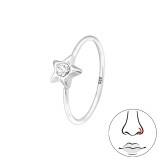 Star - 925 Sterling Silver Nose Studs SD48091
