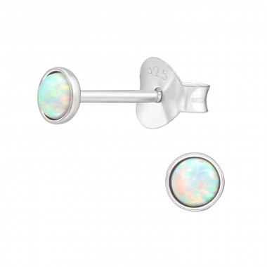 Round 3mm - 925 Sterling Silver Semi-Precious Stud Earrings SD43074