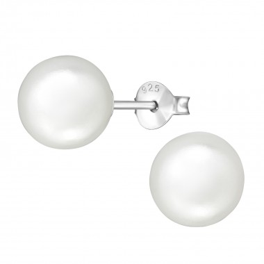 Round - 925 Sterling Silver Pearl Stud Earrings SD14649