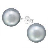 Round - 925 Sterling Silver Pearl Stud Earrings SD14650