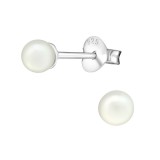Round - 925 Sterling Silver Pearl Stud Earrings SD15831