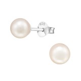 Synthetic 6mm - 925 Sterling Silver Pearl Stud Earrings SD31183