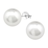 10mm - 925 Sterling Silver Pearl Stud Earrings SD33406