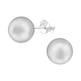 8mm - 925 Sterling Silver Pearl Stud Earrings SD35326