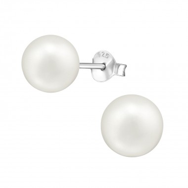 Round 8mm - 925 Sterling Silver Pearl Stud Earrings SD37710