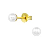 Round - 925 Sterling Silver Pearl Stud Earrings SD39048