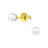 Round - 925 Sterling Silver Pearl Stud Earrings SD39048