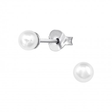 4mm - 925 Sterling Silver Pearl Stud Earrings SD39701