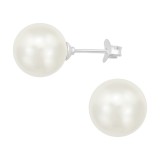 10mm - 925 Sterling Silver Pearl Stud Earrings SD39878