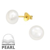 7mm - 925 Sterling Silver Pearl Stud Earrings SD41110