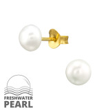 6mm - 925 Sterling Silver Pearl Stud Earrings SD46659