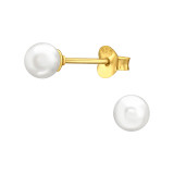 5mm Round - 925 Sterling Silver Pearl Stud Earrings SD47443