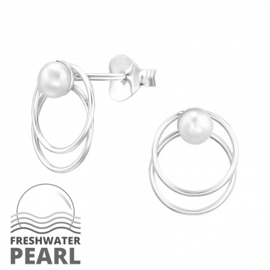 4mm - 925 Sterling Silver Pearl Stud Earrings SD48238