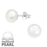 7mm - 925 Sterling Silver Pearl Stud Earrings SD48536