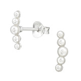 Connected - 925 Sterling Silver Pearl Stud Earrings SD49558