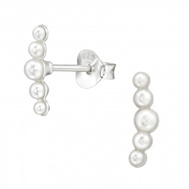 Connected - 925 Sterling Silver Pearl Stud Earrings SD49558