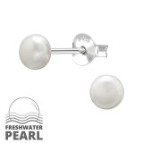 Round 4.5Mm - 925 Sterling Silver Pearl Stud Earrings SD50519