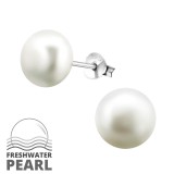 Round - 925 Sterling Silver Pearl Stud Earrings SD6789