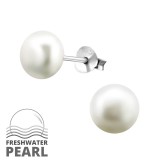 Round - 925 Sterling Silver Pearl Stud Earrings SD6928