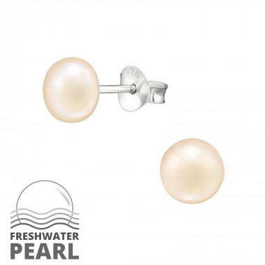 Round - 925 Sterling Silver Pearl Stud Earrings SD6979