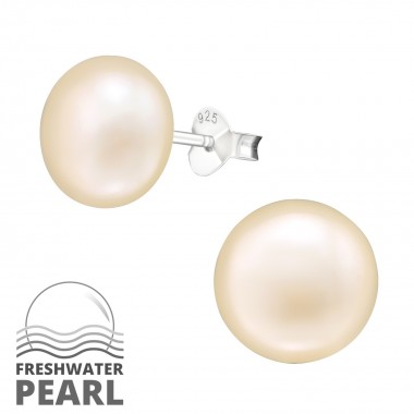 Round - 925 Sterling Silver Pearl Stud Earrings SD6980