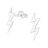 Thunderbolt - 925 Sterling Silver Simple Stud Earrings SD11258