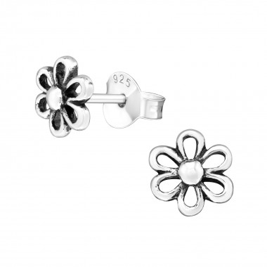 Flower - 925 Sterling Silver Simple Stud Earrings SD1153