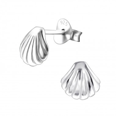 Shell - 925 Sterling Silver Simple Stud Earrings SD1309