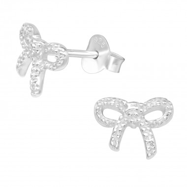 Tie knot - 925 Sterling Silver Simple Stud Earrings SD1320