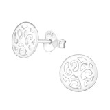 Circle - 925 Sterling Silver Simple Stud Earrings SD1325