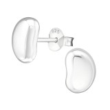 Bean - 925 Sterling Silver Simple Stud Earrings SD13302