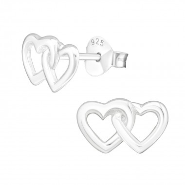 Heart - 925 Sterling Silver Simple Stud Earrings SD1469