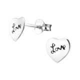 Love heart - 925 Sterling Silver Simple Stud Earrings SD14795