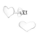 Heart - 925 Sterling Silver Simple Stud Earrings SD15222
