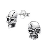 Skull - 925 Sterling Silver Simple Stud Earrings SD15766