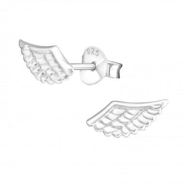 Wing - 925 Sterling Silver Simple Stud Earrings SD16185