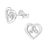 Heart - 925 Sterling Silver Simple Stud Earrings SD16440