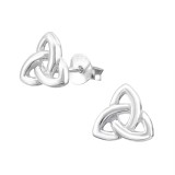 Sign - 925 Sterling Silver Simple Stud Earrings SD16442
