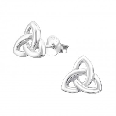 Sign - 925 Sterling Silver Simple Stud Earrings SD16442