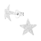 Star - 925 Sterling Silver Simple Stud Earrings SD16499