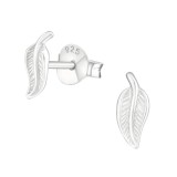 Leave - 925 Sterling Silver Simple Stud Earrings SD17006