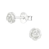 Rose - 925 Sterling Silver Simple Stud Earrings SD17407