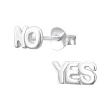 Yes no - 925 Sterling Silver Simple Stud Earrings SD17408