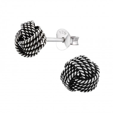 Knot - 925 Sterling Silver Simple Stud Earrings SD17991