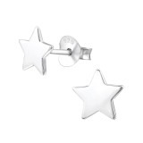 Star - 925 Sterling Silver Simple Stud Earrings SD18827