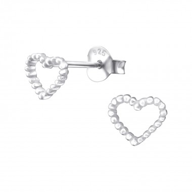 Heart - 925 Sterling Silver Simple Stud Earrings SD19037